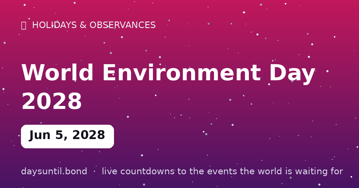 World Environment Day 2028 — countdown card