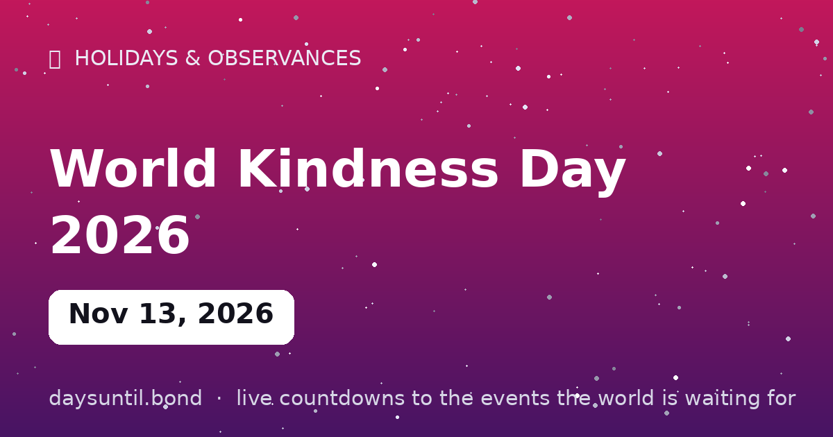 World Kindness Day 2026 — countdown card