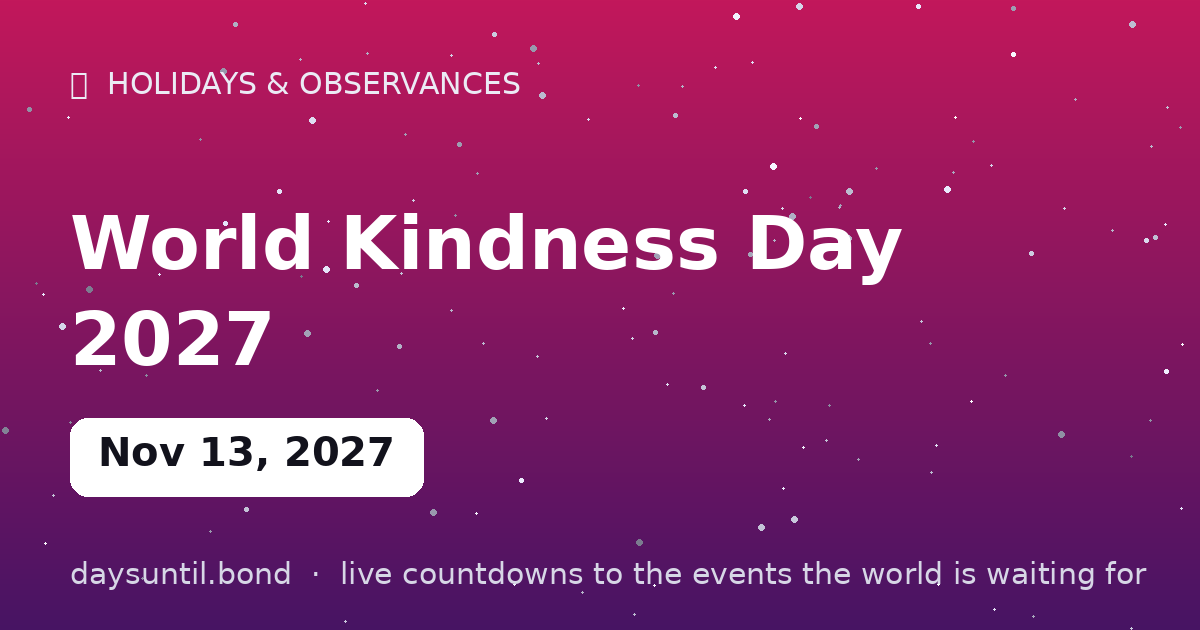 World Kindness Day 2027 — countdown card