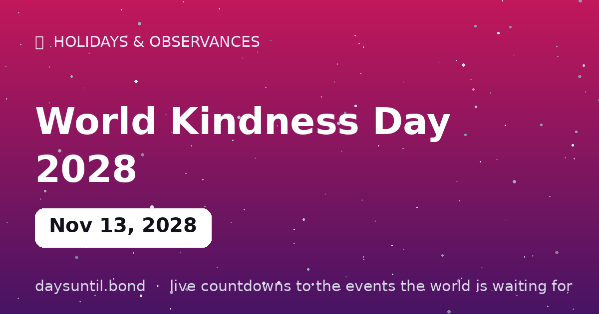 World Kindness Day 2028 â countdown card