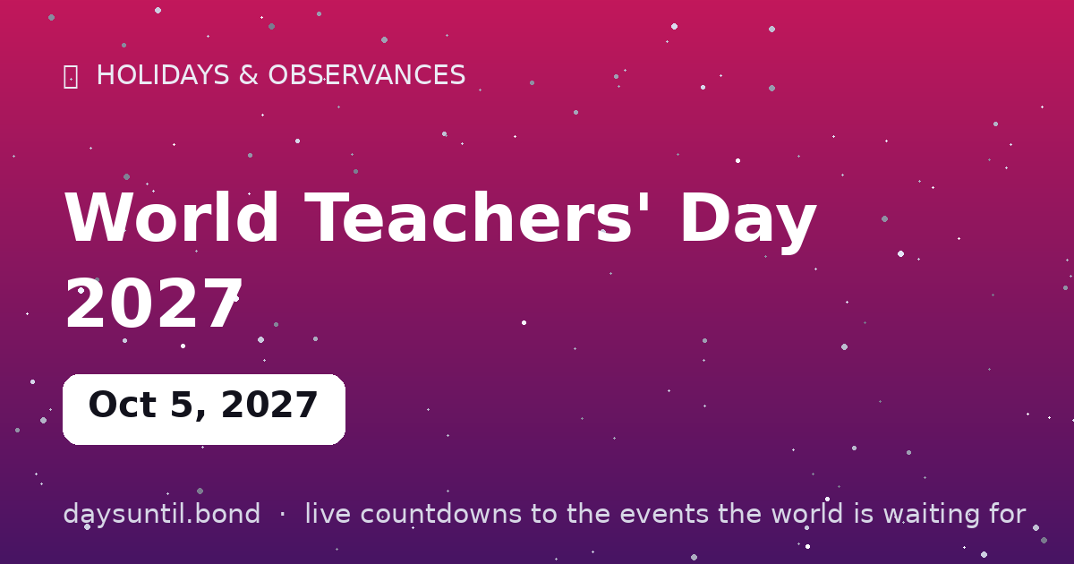 World Teachers' Day 2027 â countdown card